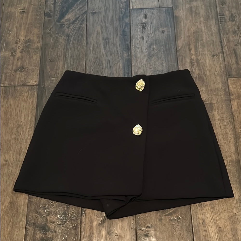 Zara Black Skorts Minimalist Tailored Design